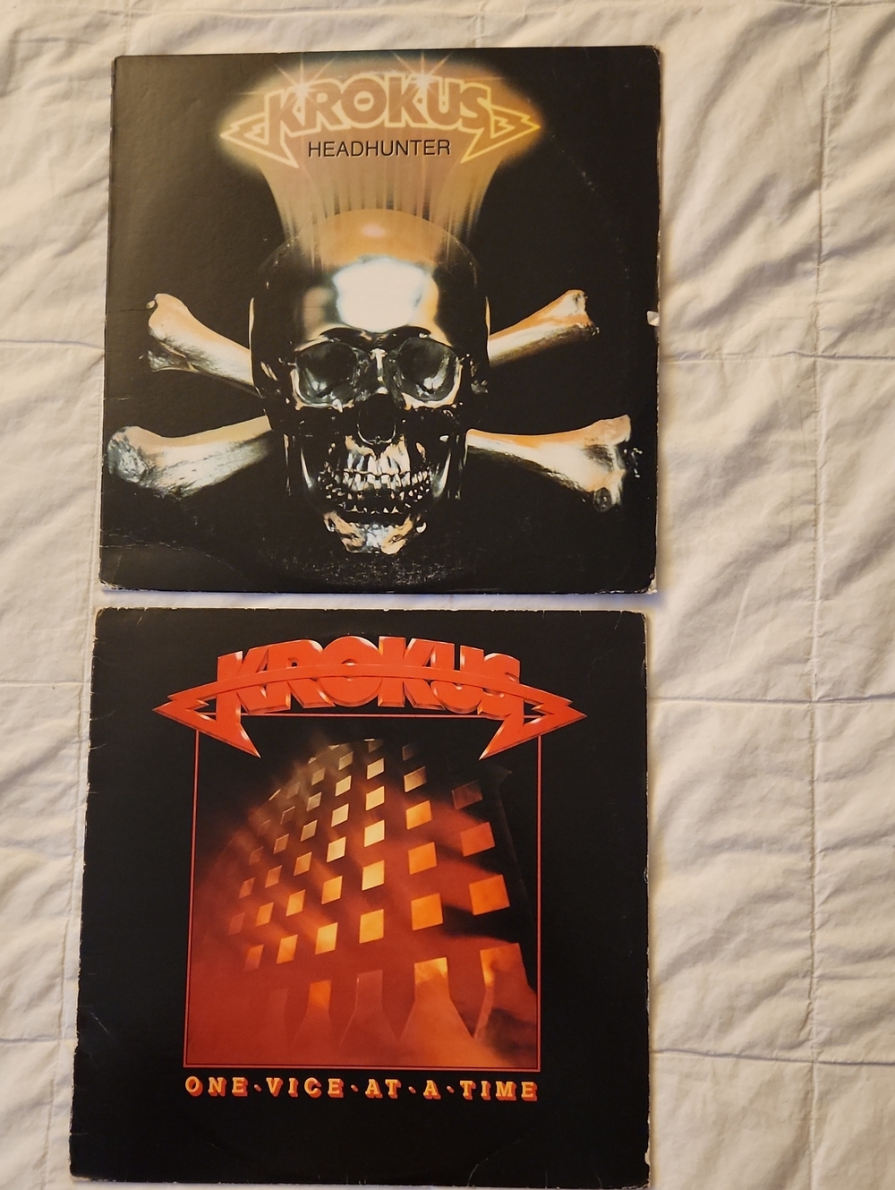 Krokus 2 Albums Art Prints in Black, Gold and Orange